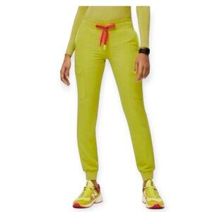 Figs Technical Collection Limeade Slim Fit Drawstring Scrub Pants Size XS